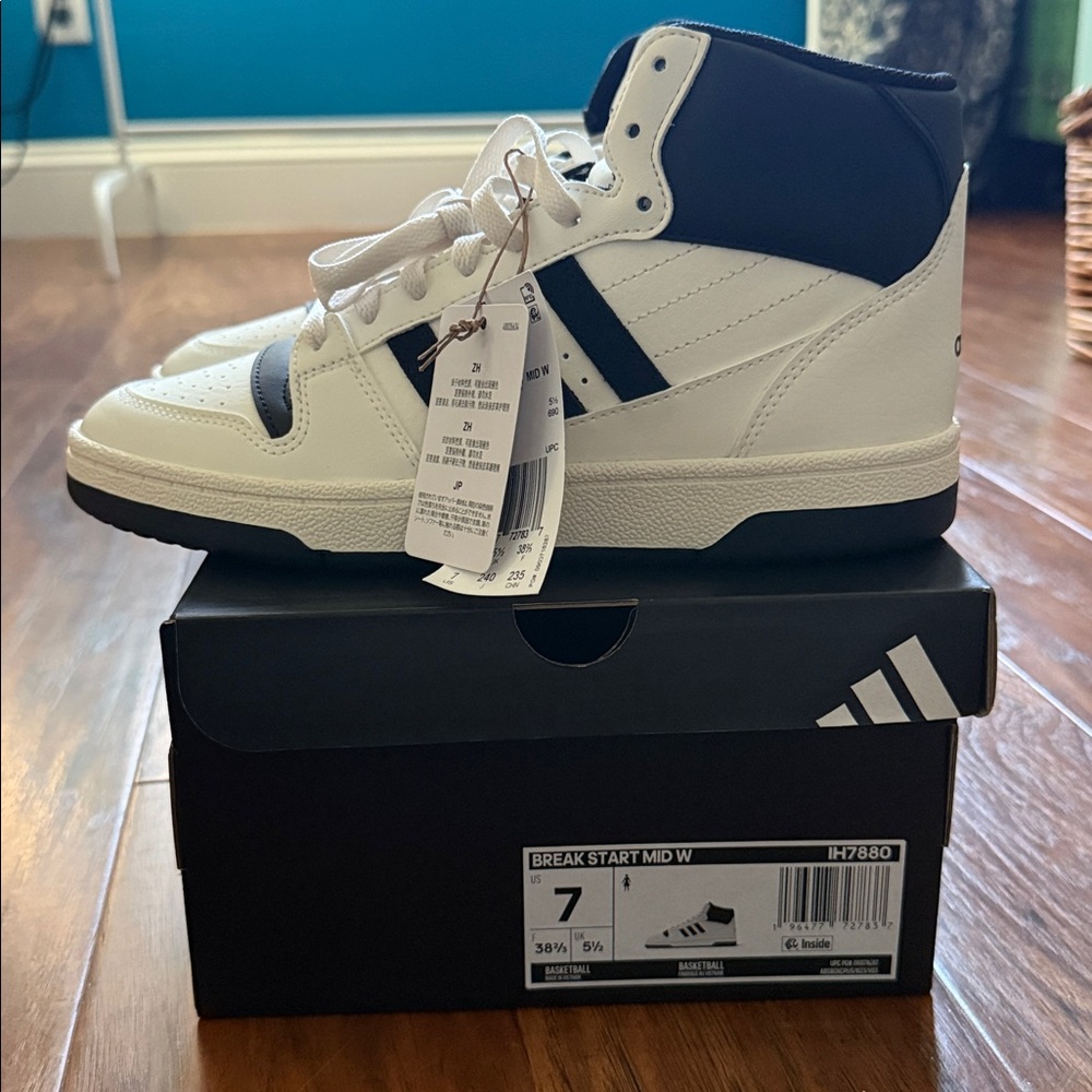 Adidas Break Start Mid W White and Black Sneakers